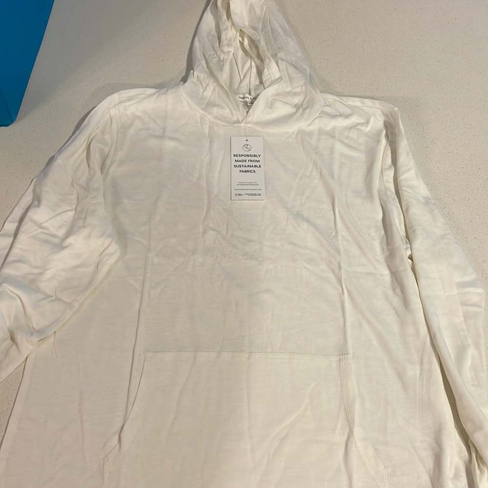 NWT Threads 4 Thought white/light cream lightweight hoodie
